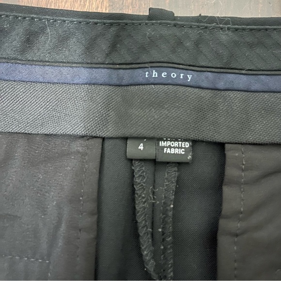 Theory Testra 2B Wool Blend Trousers Women’s Size 4 Black Business Casual - Picture 2 of 8